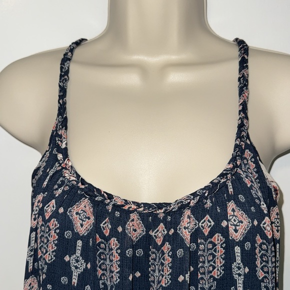 Hollister Mini Slip Dress w Boho Print Navy Blue Women’s S Small - Picture 3 of 14